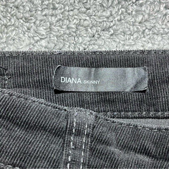 Kut from the Kloth Diana Skinny Corduroy Jeans Womens 8 Gray Mid Rise Stretch - Picture 5 of 12